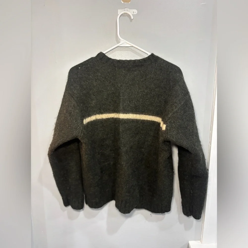 Vintage J. Crew Shetland Wool Dark Gray Sweater Size XL Pullover Crew Neck - Picture 7 of 7